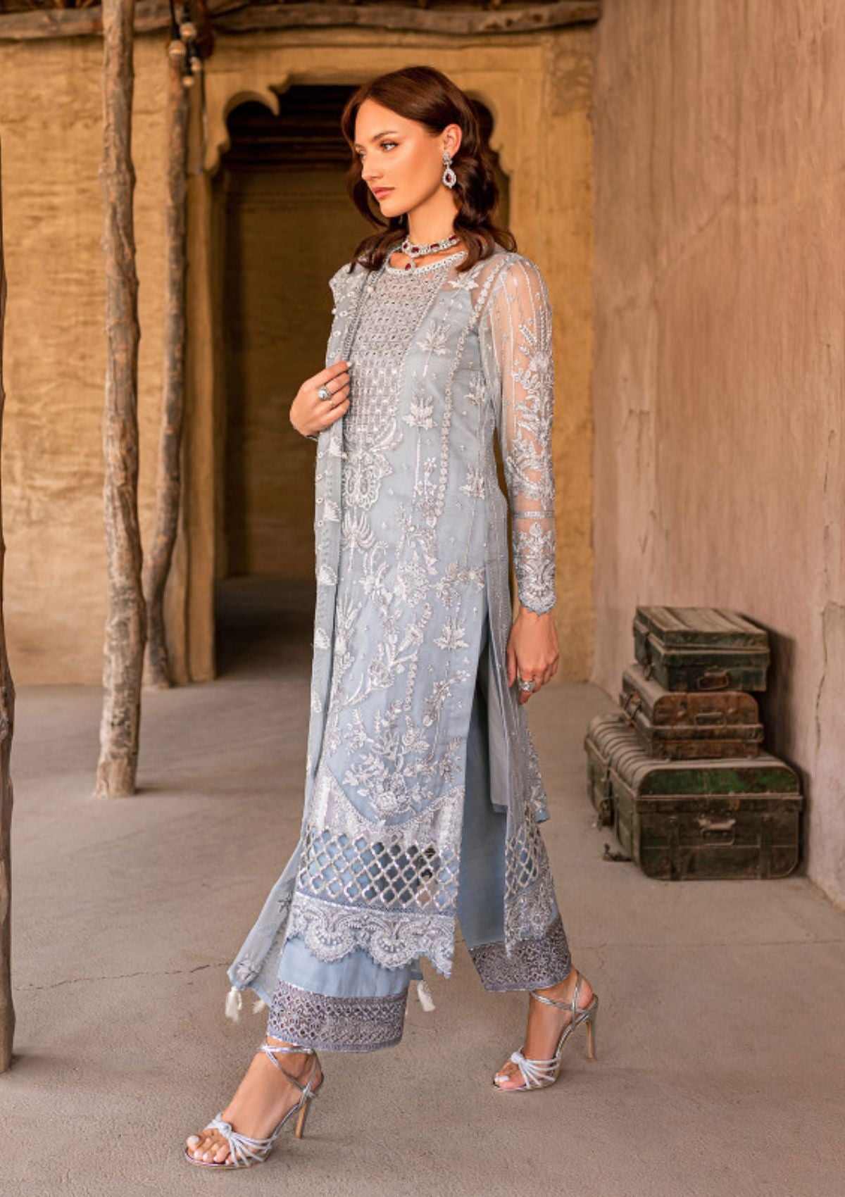 Formal Dress - Gulaal - Embroidered - Chiffon - Samarah - GEC#4 available at Saleem Fabrics Traditions