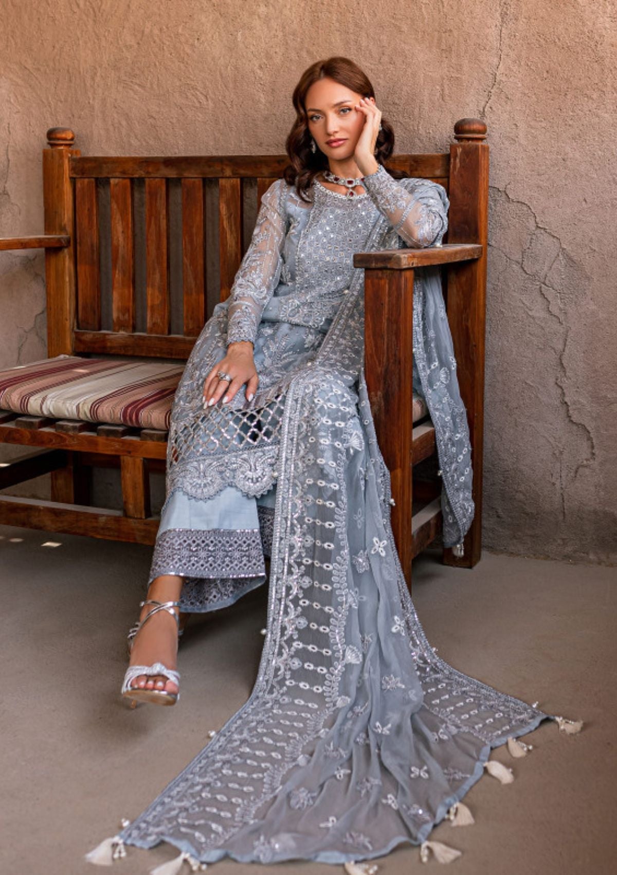 Formal Dress - Gulaal - Embroidered - Chiffon - Samarah - GEC#4 available at Saleem Fabrics Traditions