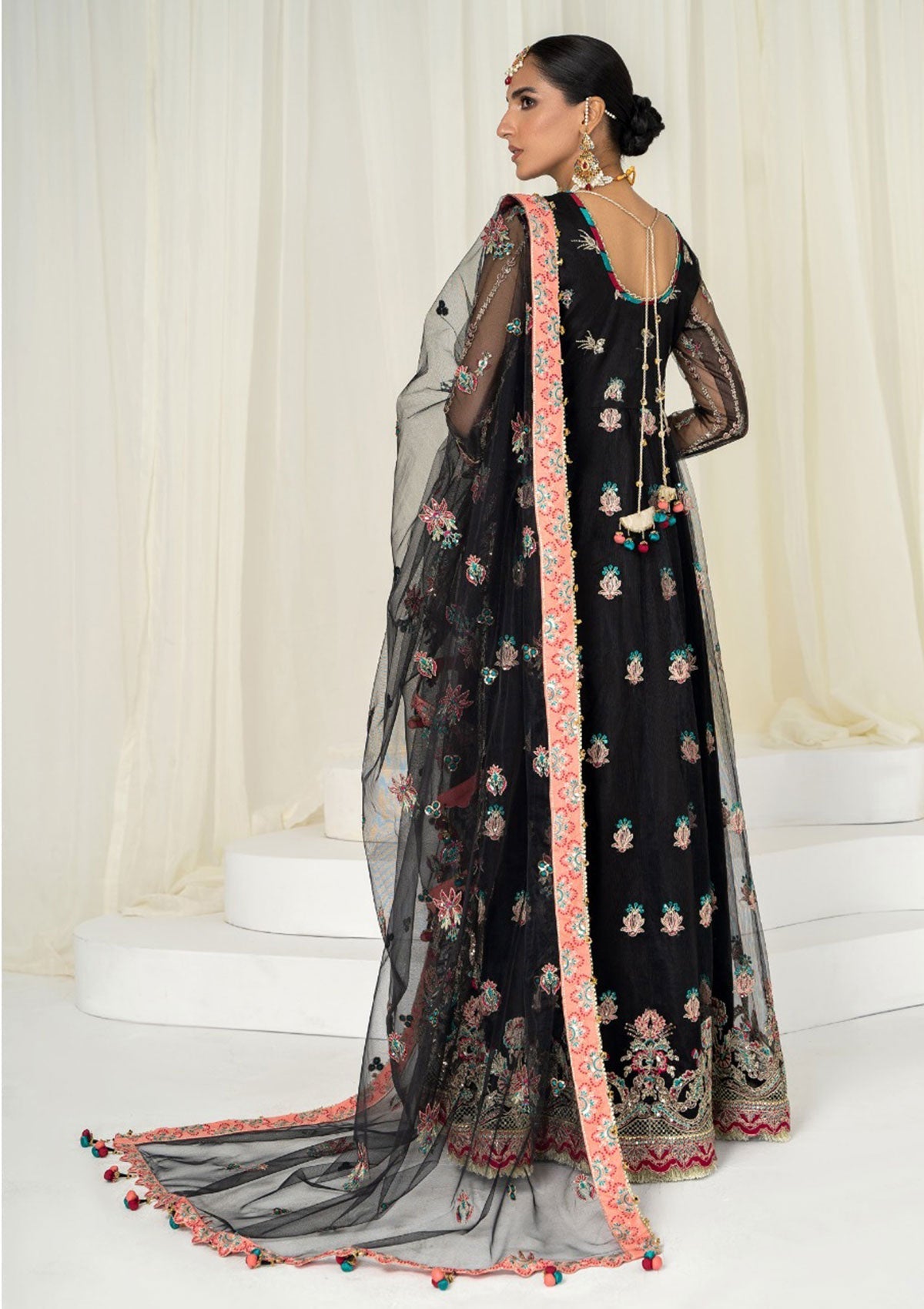 Formal Dress - Hada - Ahdia - D#07 (Aswad) available at Saleem Fabrics Traditions