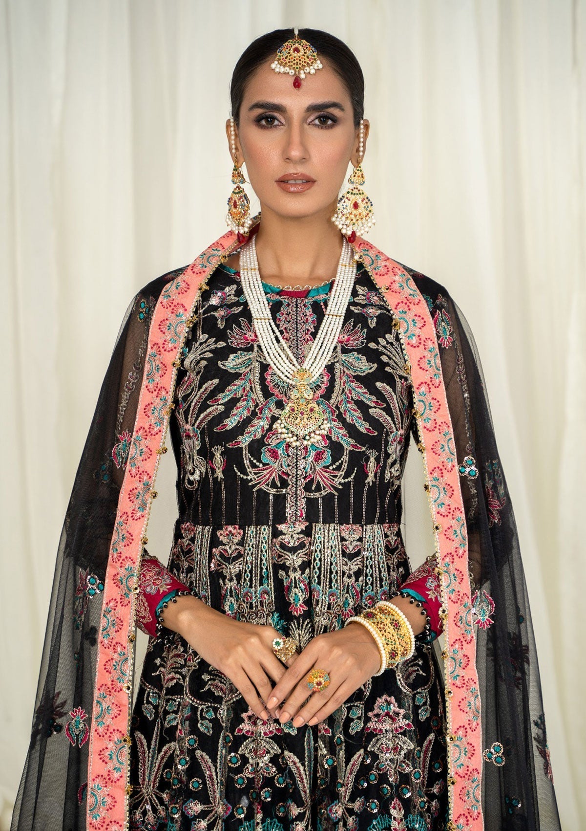 Formal Dress - Hada - Ahdia - D#07 (Aswad) available at Saleem Fabrics Traditions