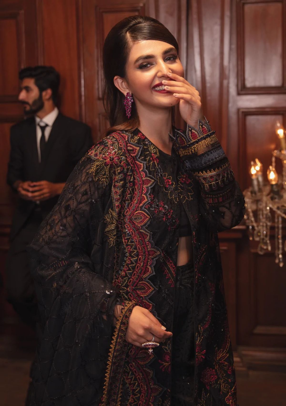 Formal Dress - Iznik - La Royale - Fonce Night - IRC#3 available at Saleem Fabrics Traditions