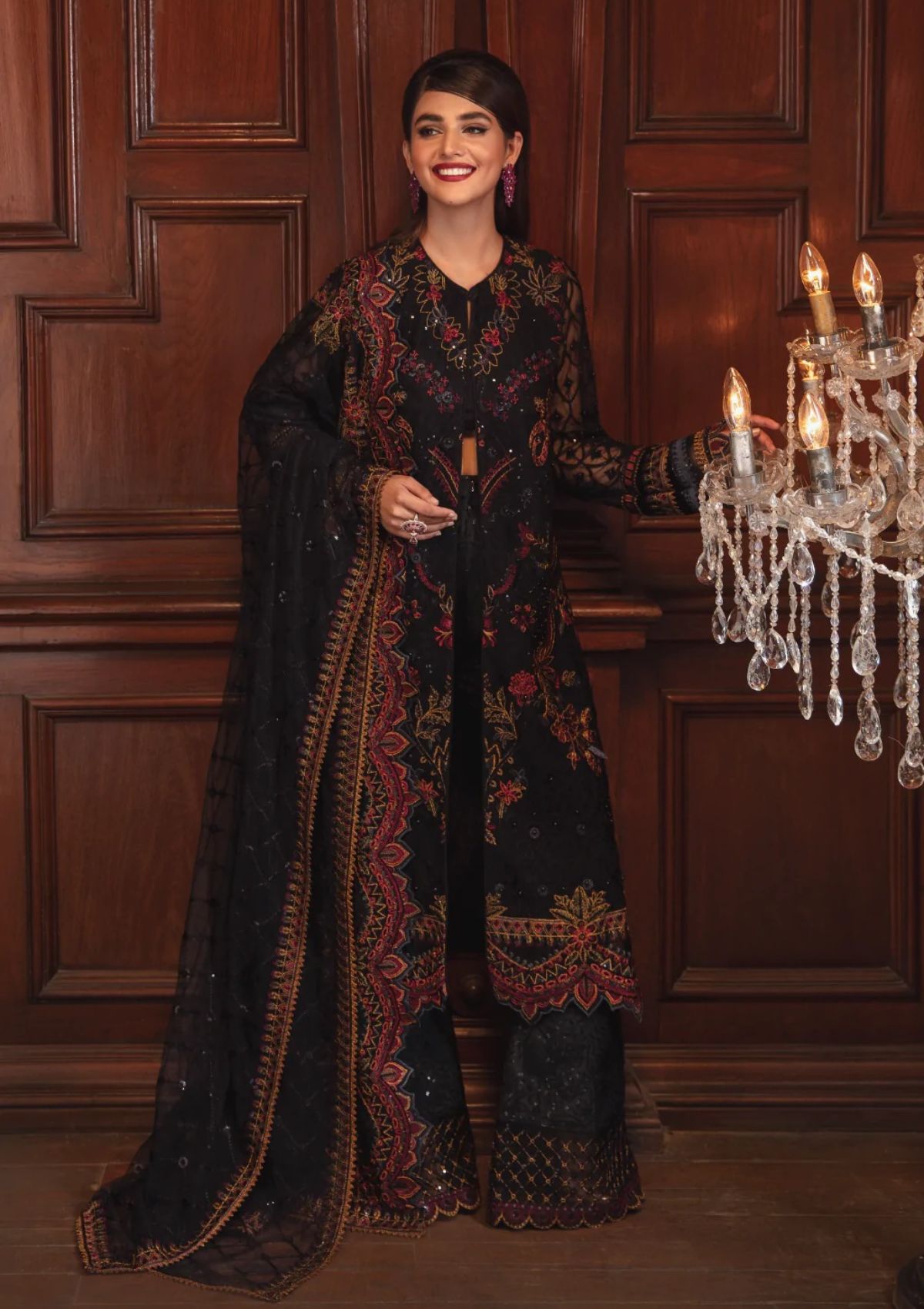 Formal Dress - Iznik - La Royale - Fonce Night - IRC#3 available at Saleem Fabrics Traditions