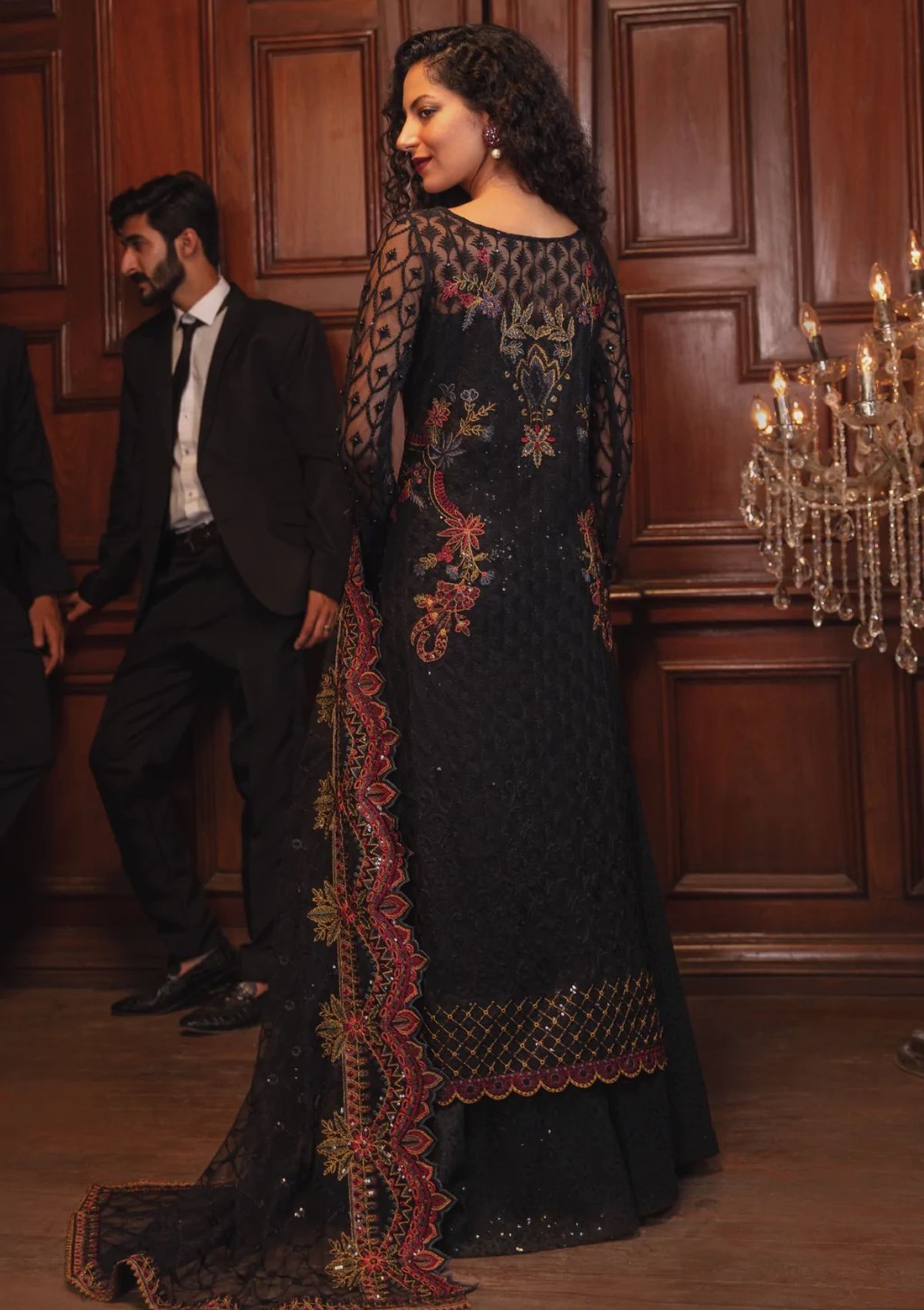 Formal Dress - Iznik - La Royale - Fonce Night - IRC#3 available at Saleem Fabrics Traditions