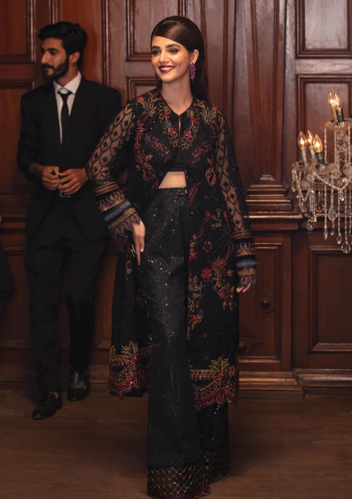 Formal Dress - Iznik - La Royale - Fonce Night - IRC#3 available at Saleem Fabrics Traditions