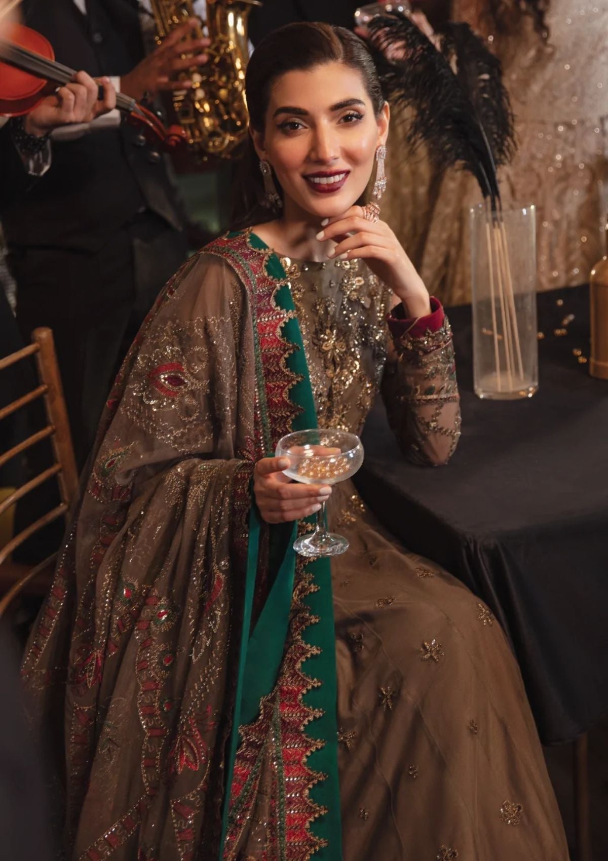 Formal Dress - Iznik - La Royale - Sabaism - IRC#5 available at Saleem Fabrics Traditions