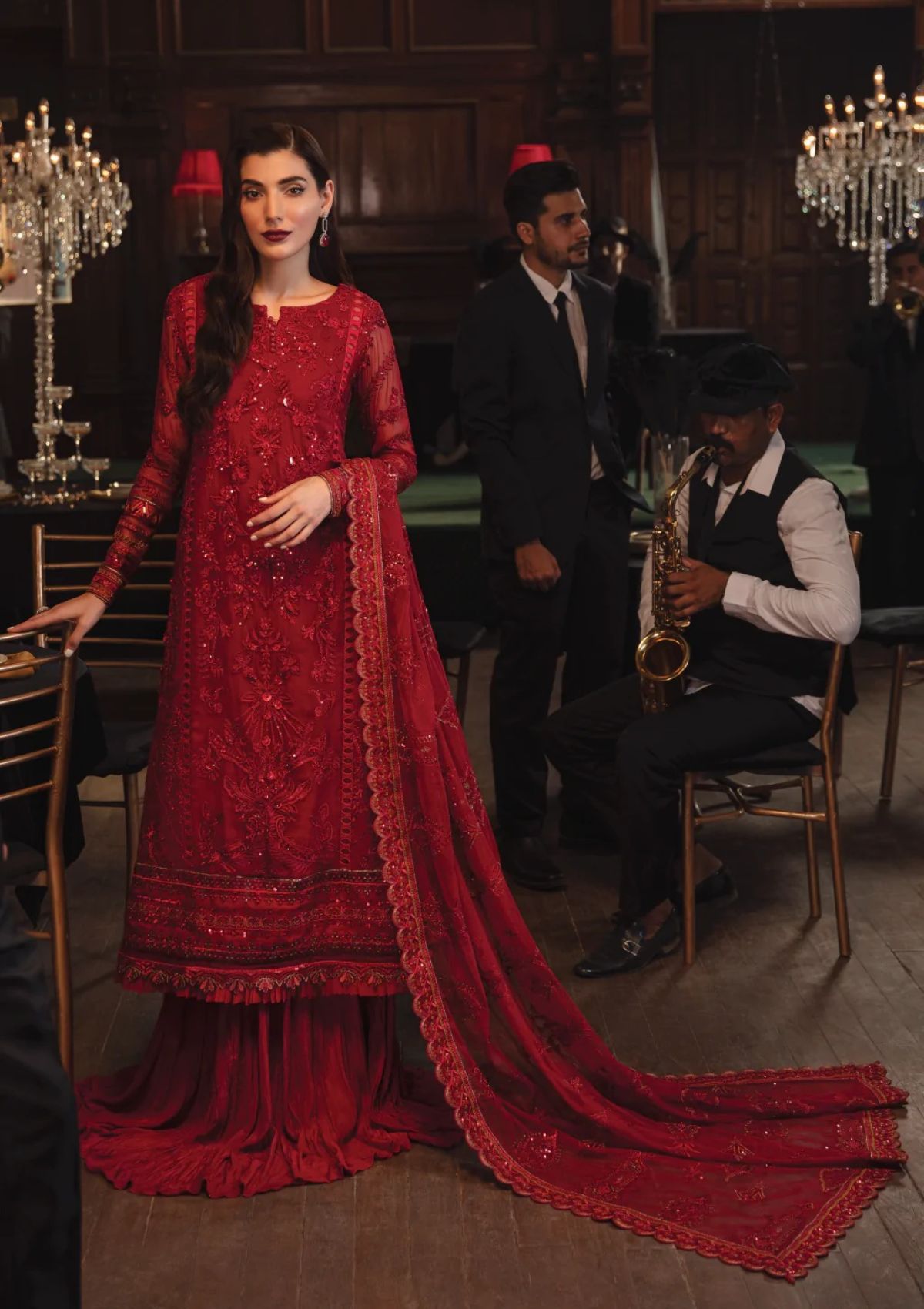 Formal Dress - Iznik - La Royale - Salsa - IRC#1 available at Saleem Fabrics Traditions