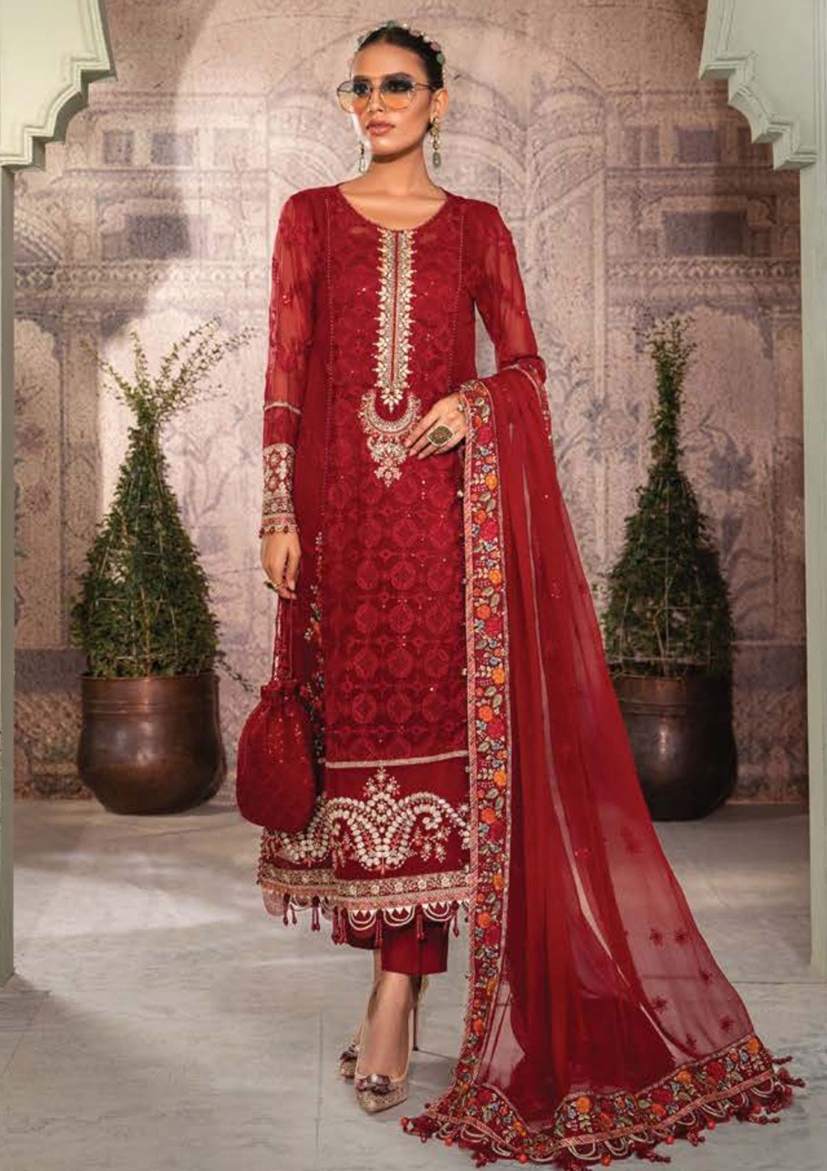 Formal Dress - Maria B - Chiffon - MBC#1 available at Saleem Fabrics Traditions