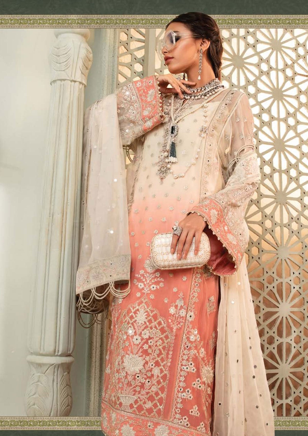 Formal Dress - Maria B - Chiffon - MBC#8 available at Saleem Fabrics Traditions