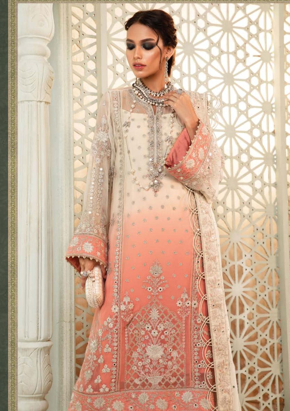 Formal Dress - Maria B - Chiffon - MBC#8 available at Saleem Fabrics Traditions