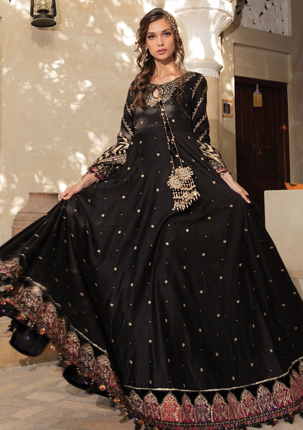 Formal Dress - Maria B - Sateen - MBS#6 available at Saleem Fabrics Traditions