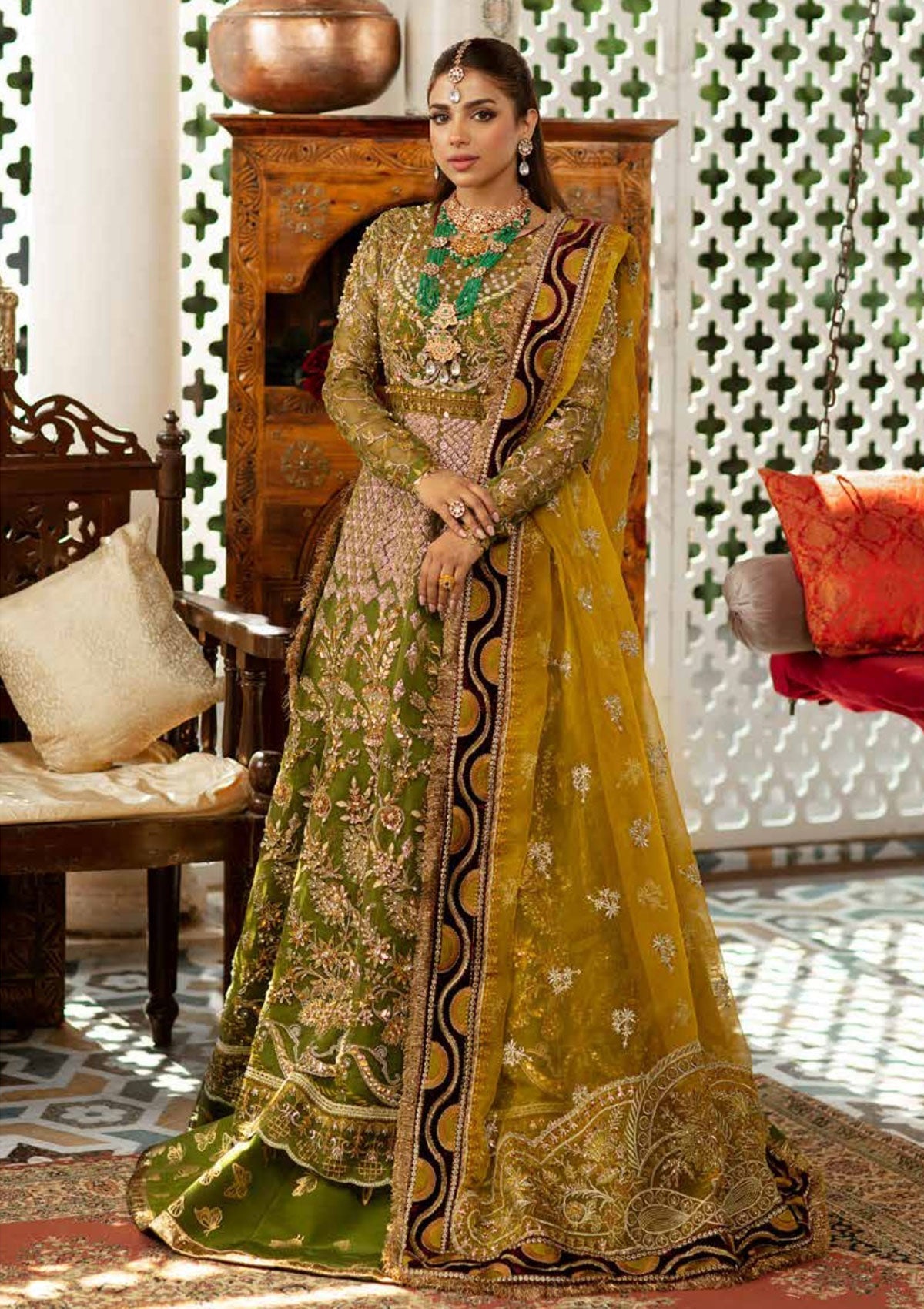 Formal Dress - Maryam Hussain - Gulab - Wedding - Mehndi available at Saleem Fabrics Traditions