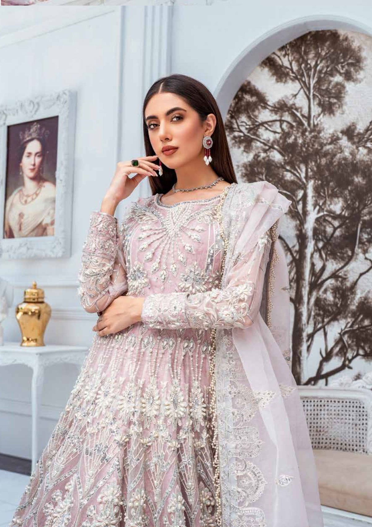 Formal Dress - Maryum N Maria - Floraison - MNM#32 (Slushy) available at Saleem Fabrics Traditions