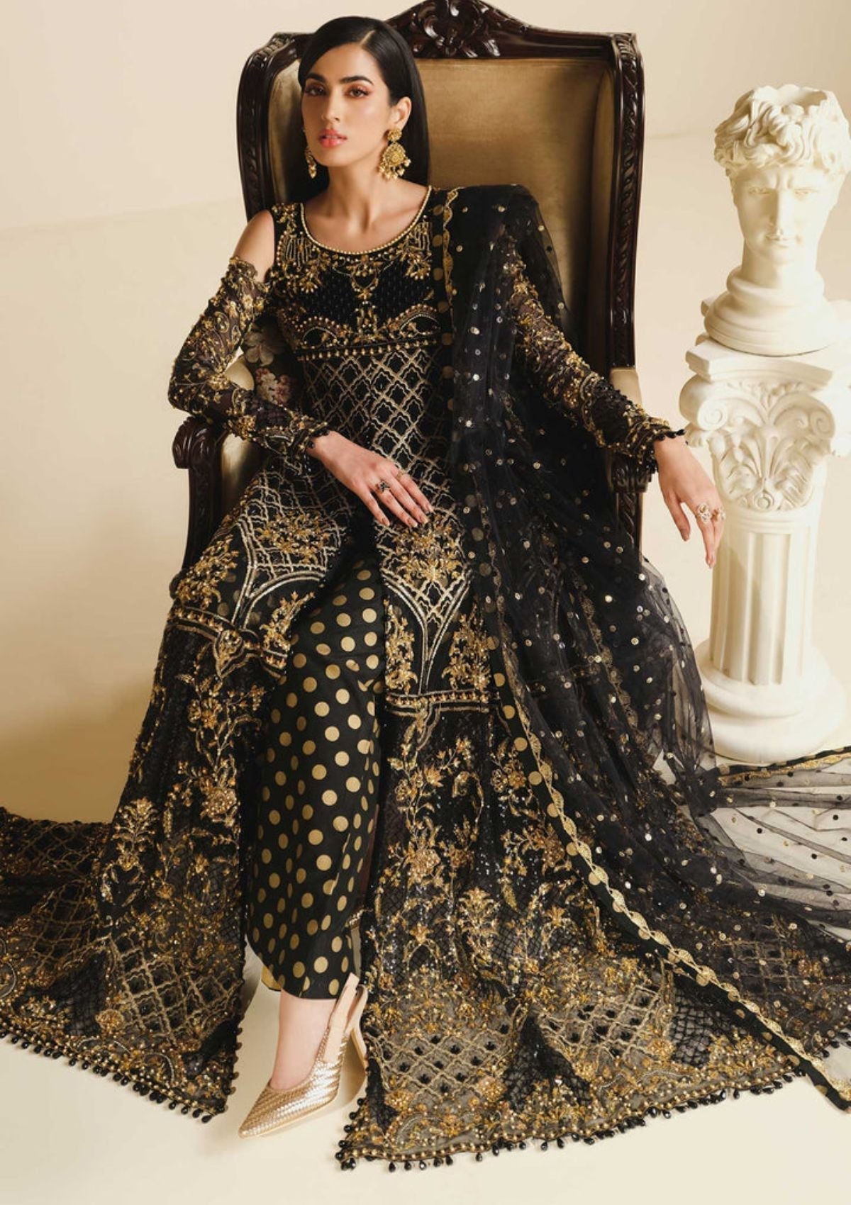 Formal Dress - Maryum and Maria - Khwaab - Luxury - MFG#0023 available at Saleem Fabrics Traditions