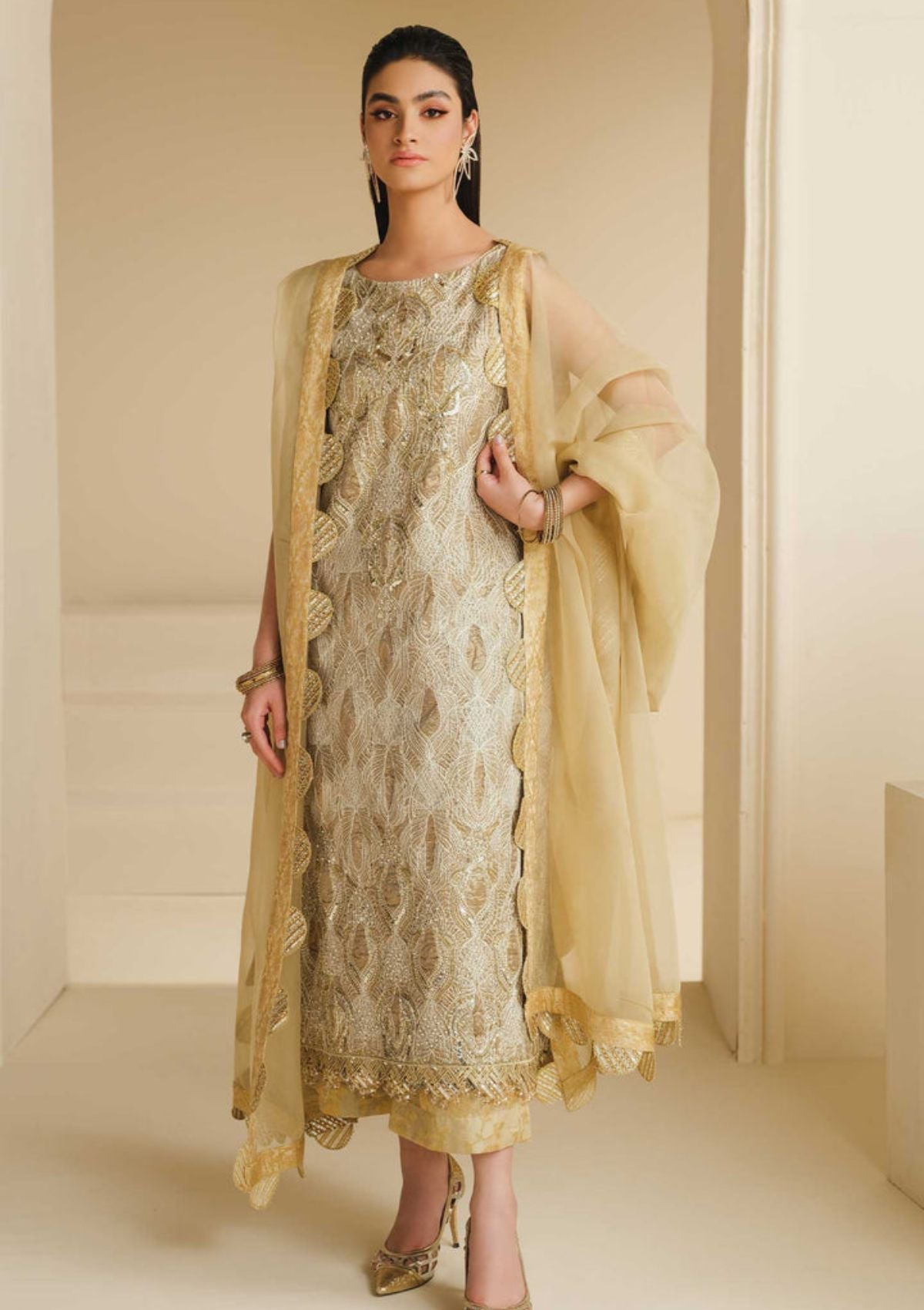 Formal Dress - Maryum and Maria - Khwaab - Luxury - MFG#86 available at Saleem Fabrics Traditions