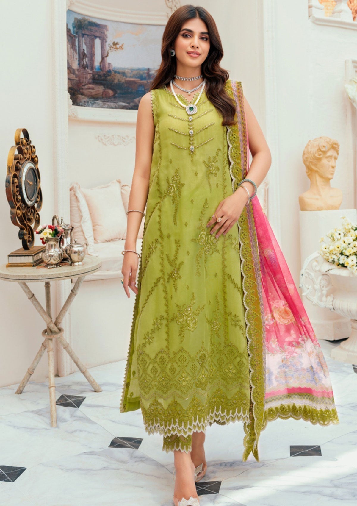 Formal Dress - Noor - Saadia Asad - Chiffon Laserkari - D#1 available at Saleem Fabrics Traditions