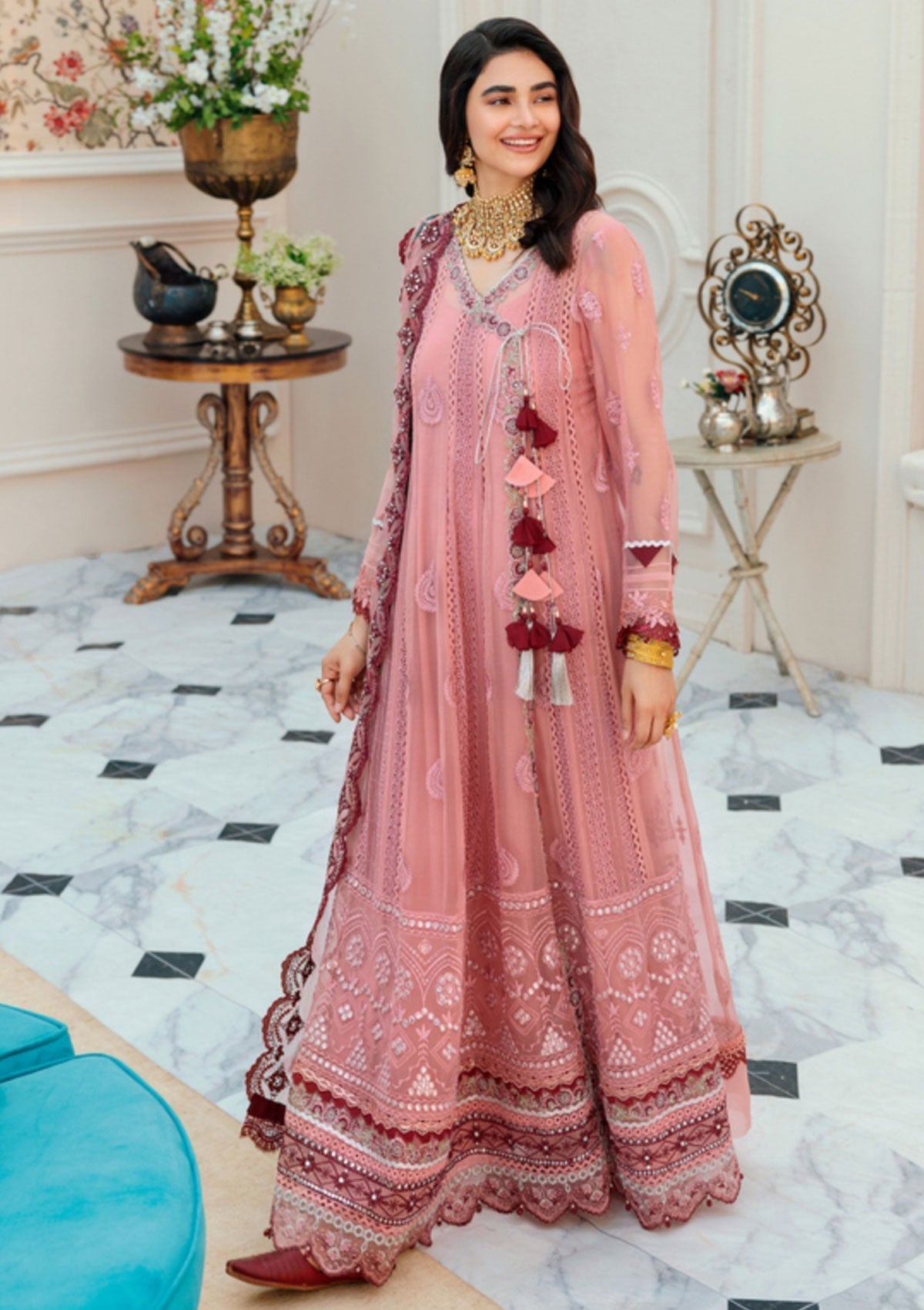 Formal Dress - Noor - Saadia Asad - Chiffon Laserkari - D#2 available at Saleem Fabrics Traditions