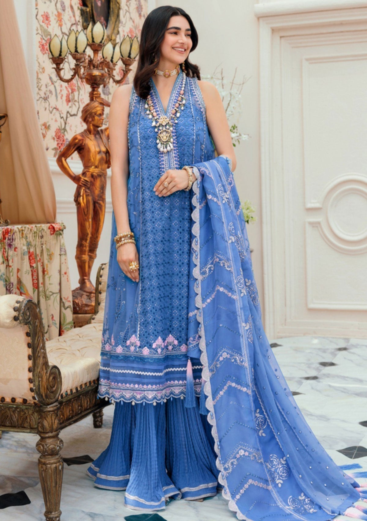 Formal Dress - Noor - Saadia Asad - Chiffon Laserkari - D#7 available at Saleem Fabrics Traditions