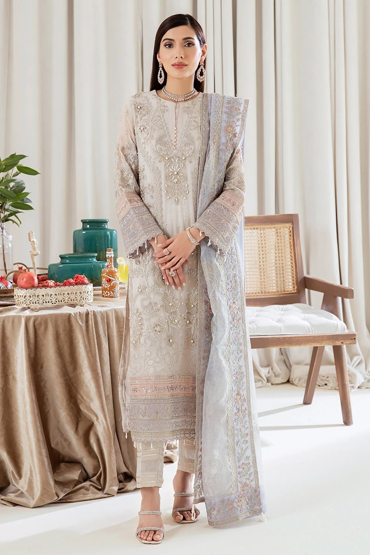 Formal Dress - Nureh - Elanora - Luxury Chiffon - NEL#10 available at Saleem Fabrics Traditions