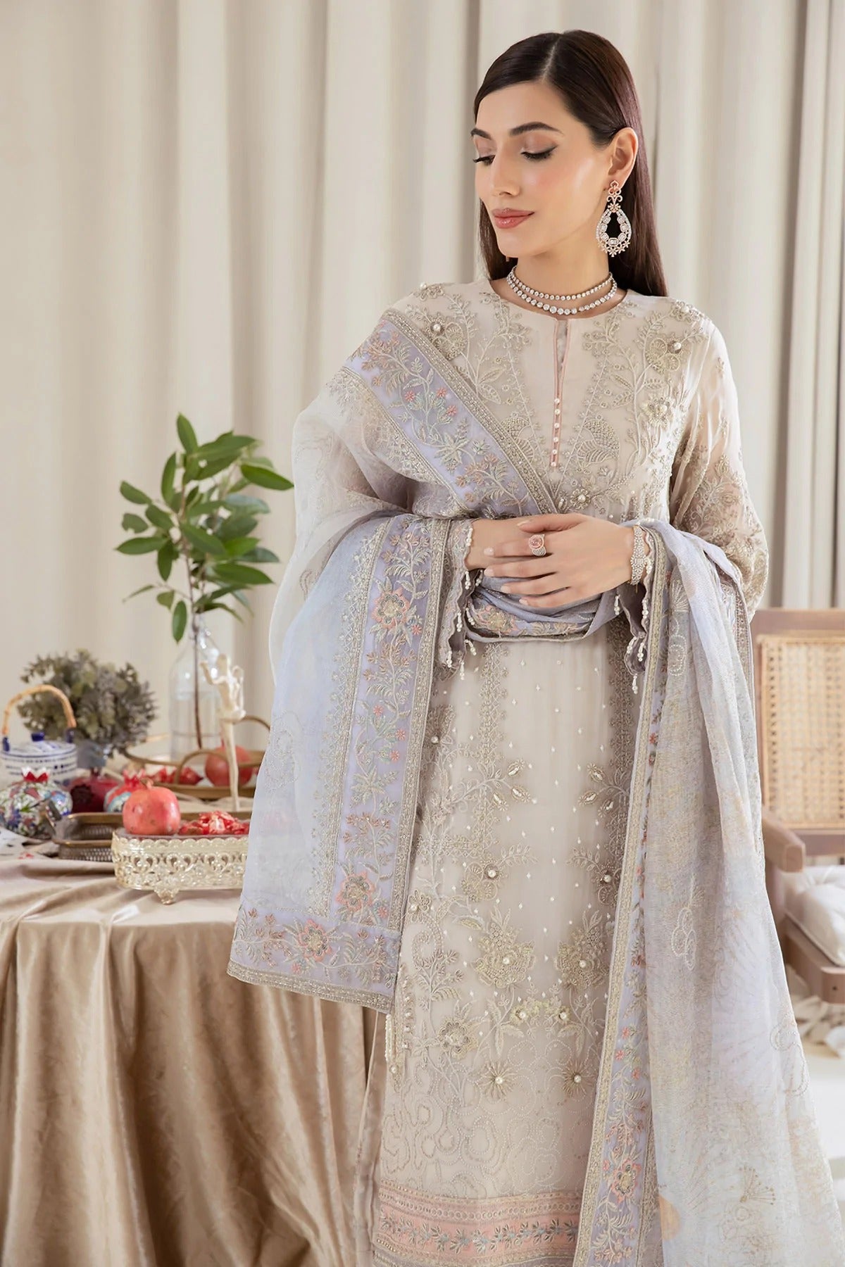Formal Dress - Nureh - Elanora - Luxury Chiffon - NEL#10 available at Saleem Fabrics Traditions