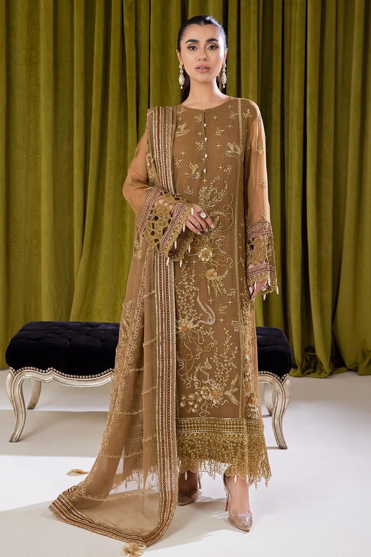 Formal Dress - Nureh - Elanora - Luxury Chiffon - NEL#13 available at Saleem Fabrics Traditions
