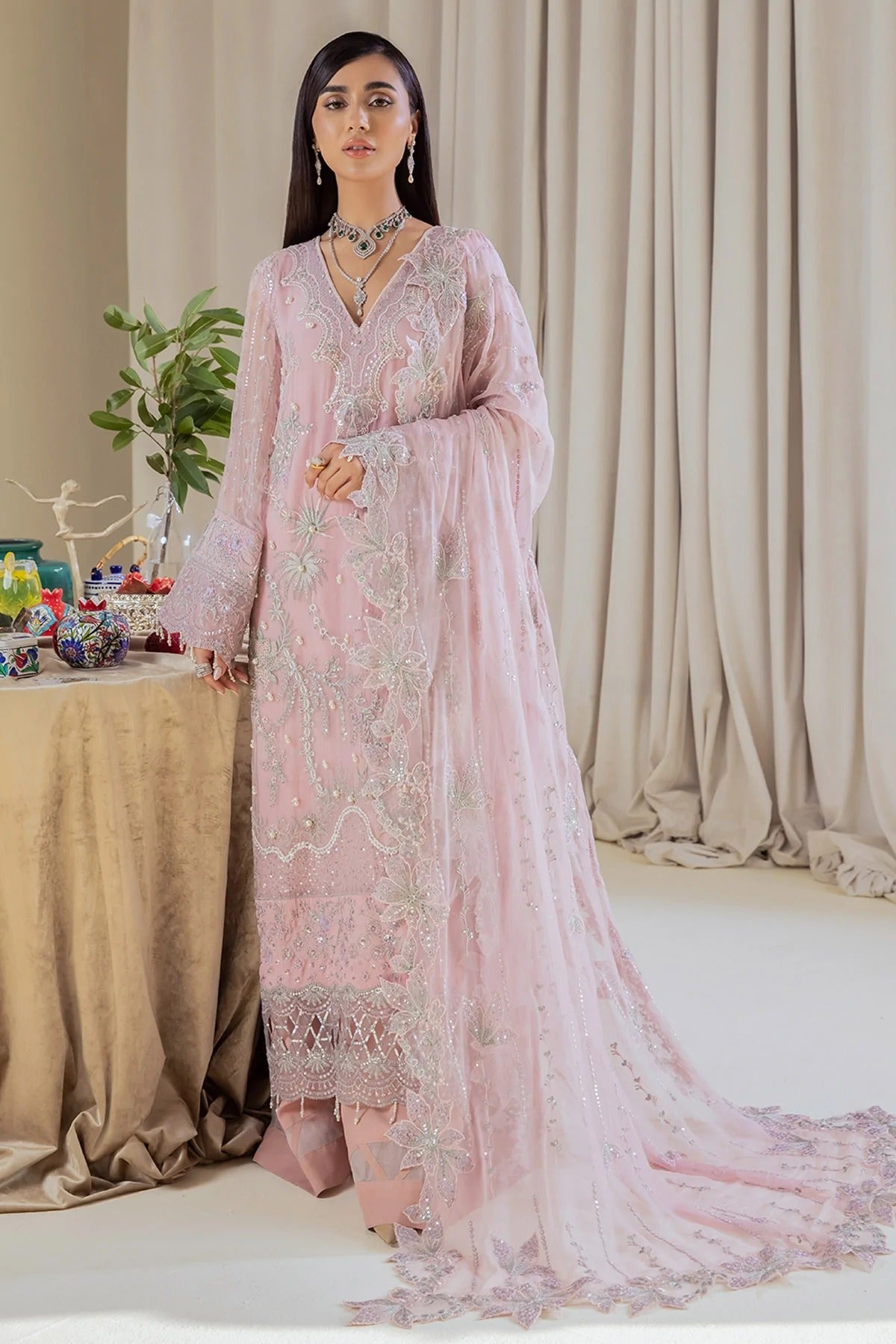 Formal Dress - Nureh - Elanora - Luxury Chiffon - NEL#7 available at Saleem Fabrics Traditions