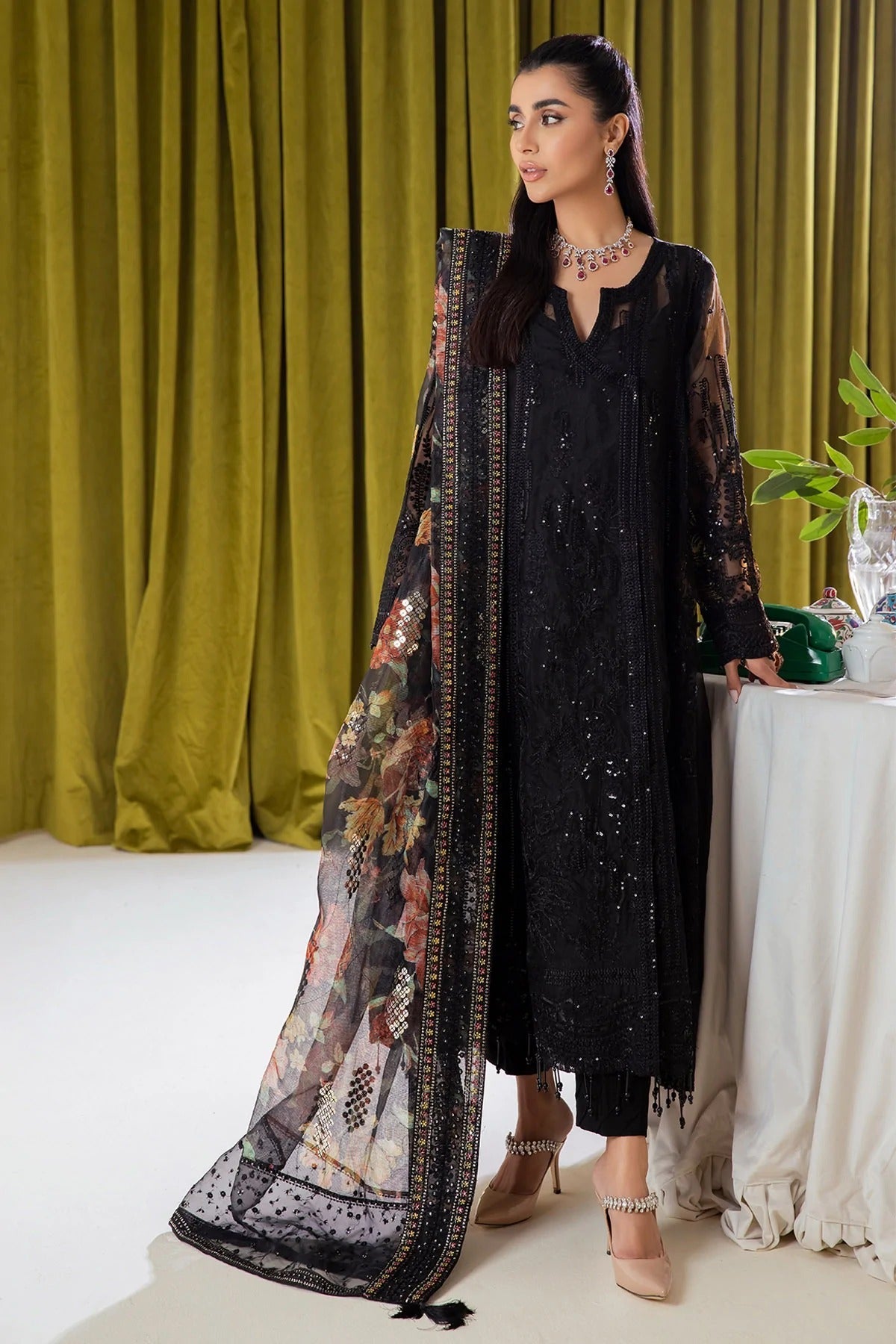 Formal Dress - Nureh - Elanora - Luxury Chiffon - NEL#8 available at Saleem Fabrics Traditions