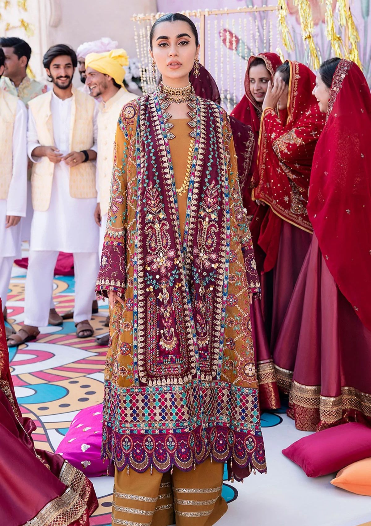 Formal Dress - Nureh - Jhoomro - Luxury - NL#40 available at Saleem Fabrics Traditions