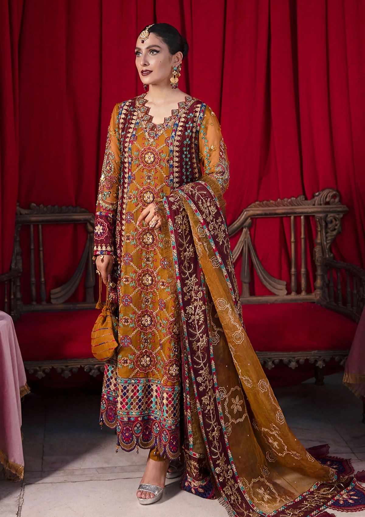 Formal Dress - Nureh - Jhoomro - Luxury - NL#40 available at Saleem Fabrics Traditions