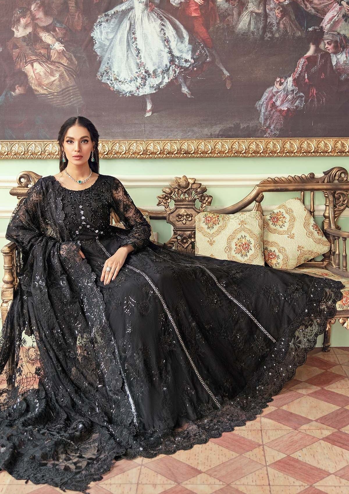 Formal Dress - Nureh - Luxury - SOLITAIRE - NL#32 available at Saleem Fabrics Traditions