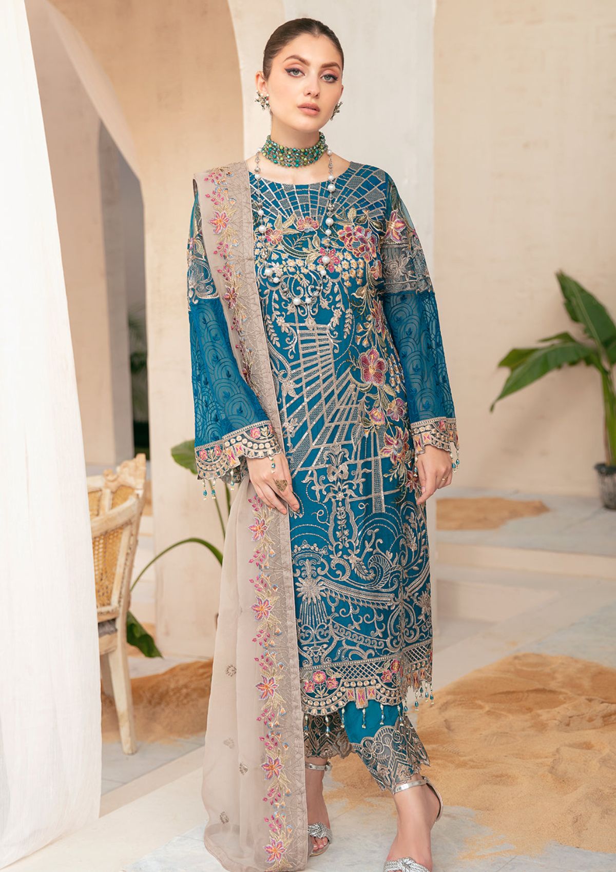 Formal Dress - Ramsha - Chiffon - V22 - F#2201 available at Saleem Fabrics Traditions