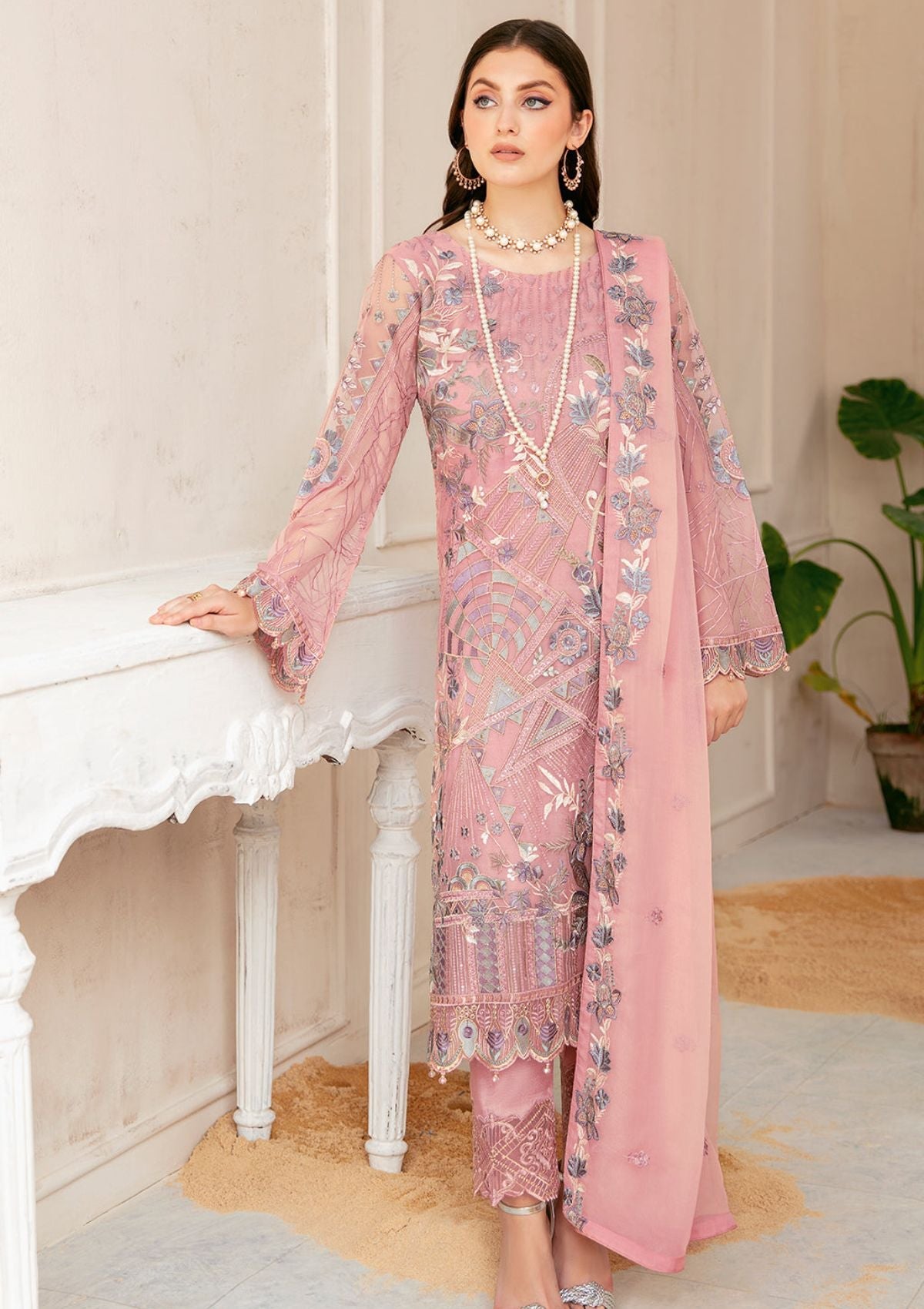 Formal Dress - Ramsha - Chiffon - V22 - F#2207 available at Saleem Fabrics Traditions