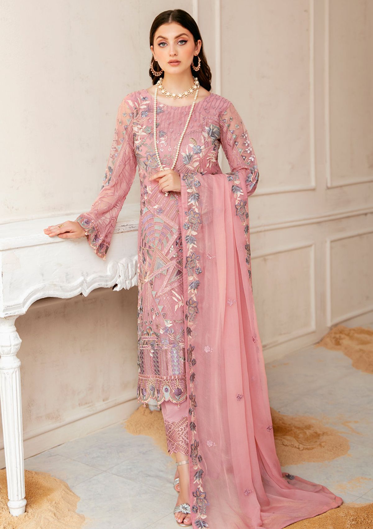 Formal Dress - Ramsha - Chiffon - V22 - F#2207 available at Saleem Fabrics Traditions