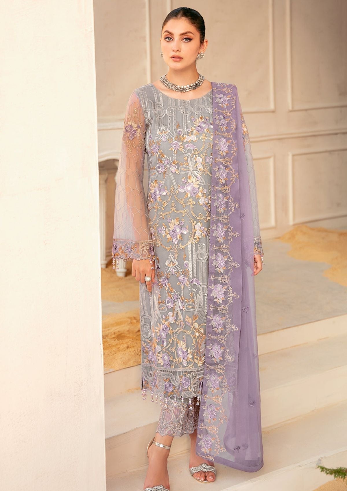 Formal Dress - Ramsha - Chiffon - V22 - F#2210 available at Saleem Fabrics Traditions