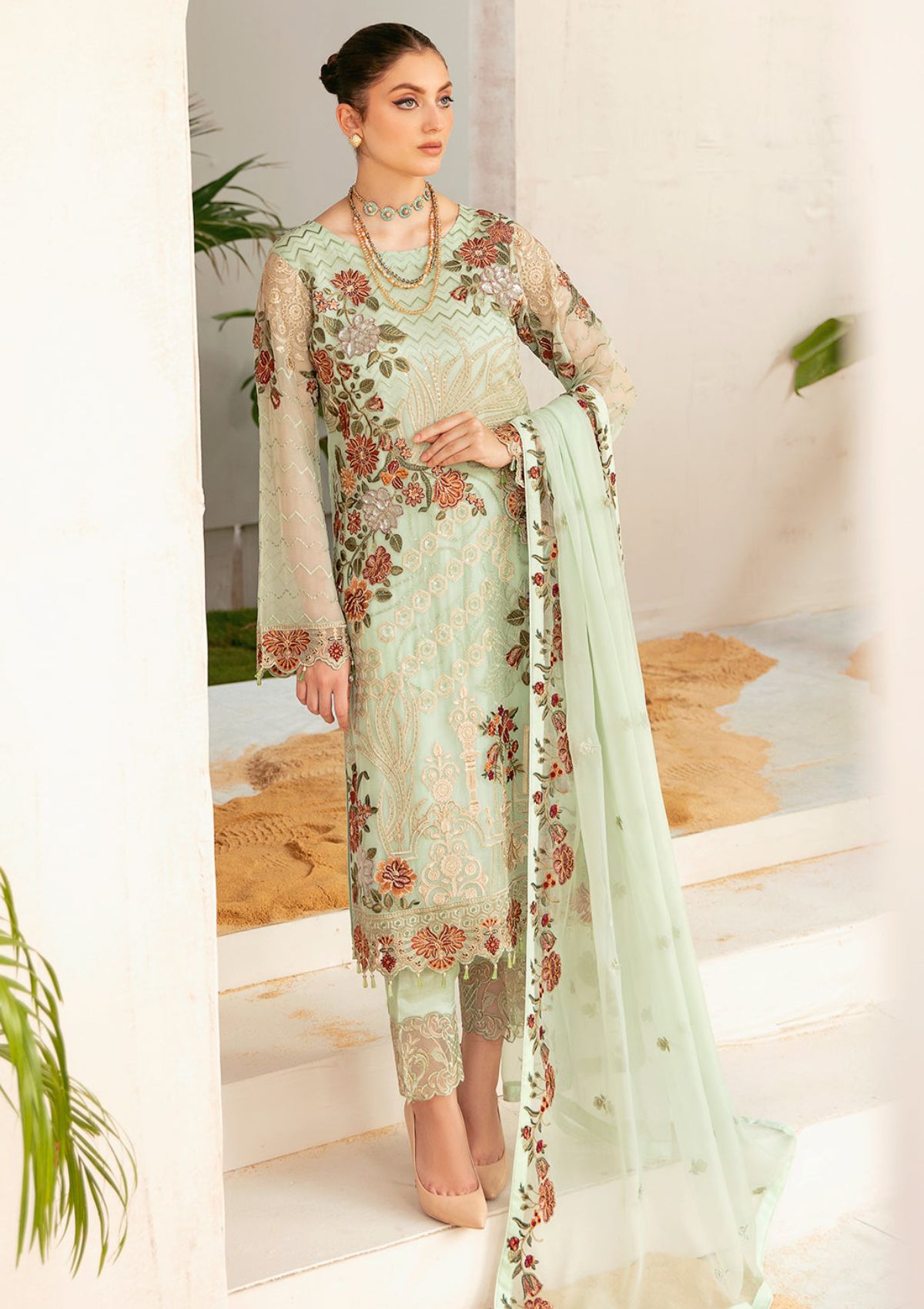 Formal Dress - Ramsha - Chiffon - V22 - F#2212 available at Saleem Fabrics Traditions