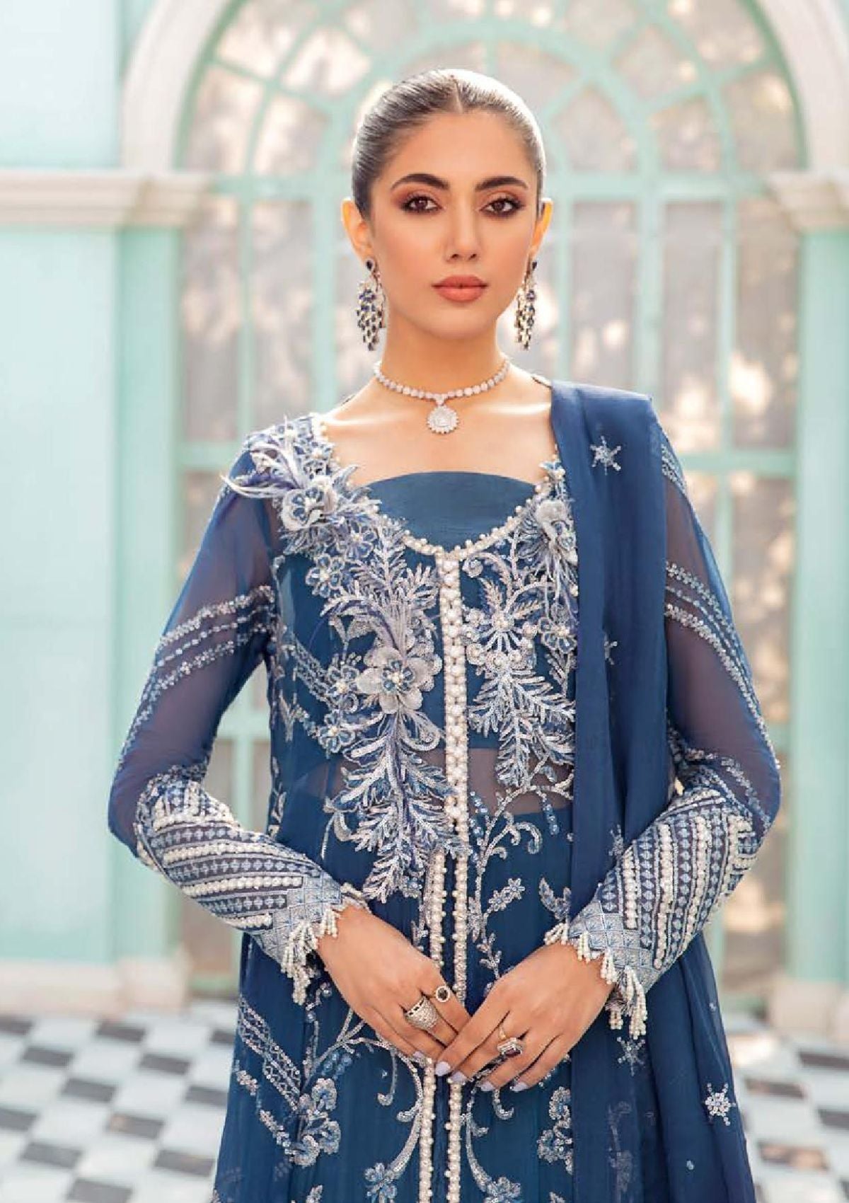 Formal Dress - Roheenaz - Kalidar - RCH-22-01 available at Saleem Fabrics Traditions