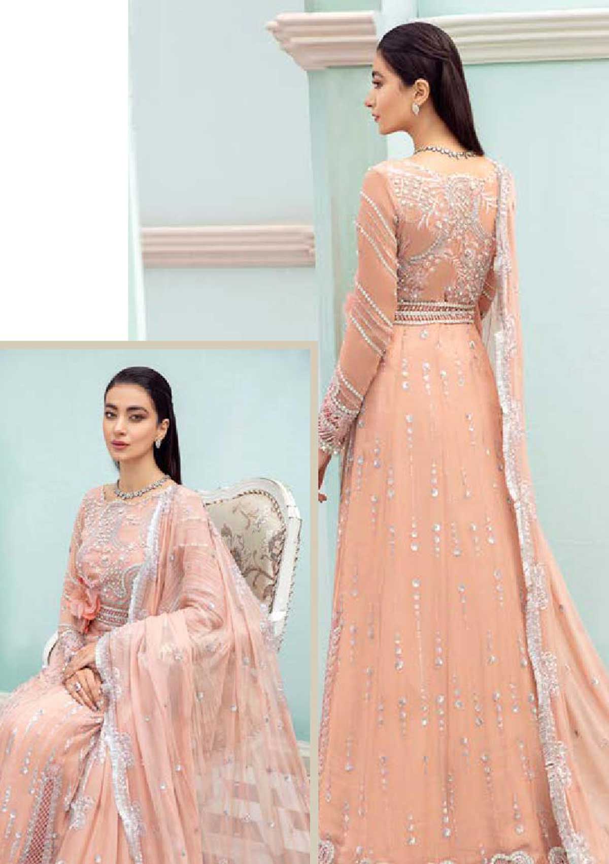 Formal Dress - Roheenaz - Kalidar - RCH-22-07 available at Saleem Fabrics Traditions