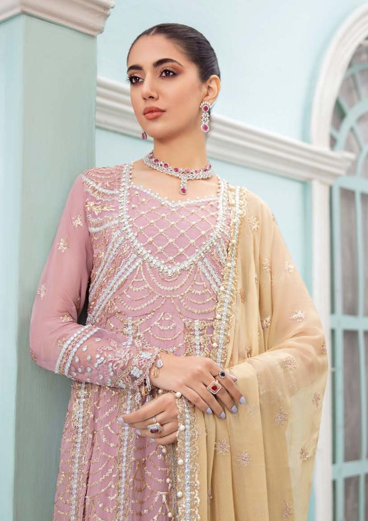 Formal Dress - Roheenaz - Kalidar - RCH-22-09 available at Saleem Fabrics Traditions