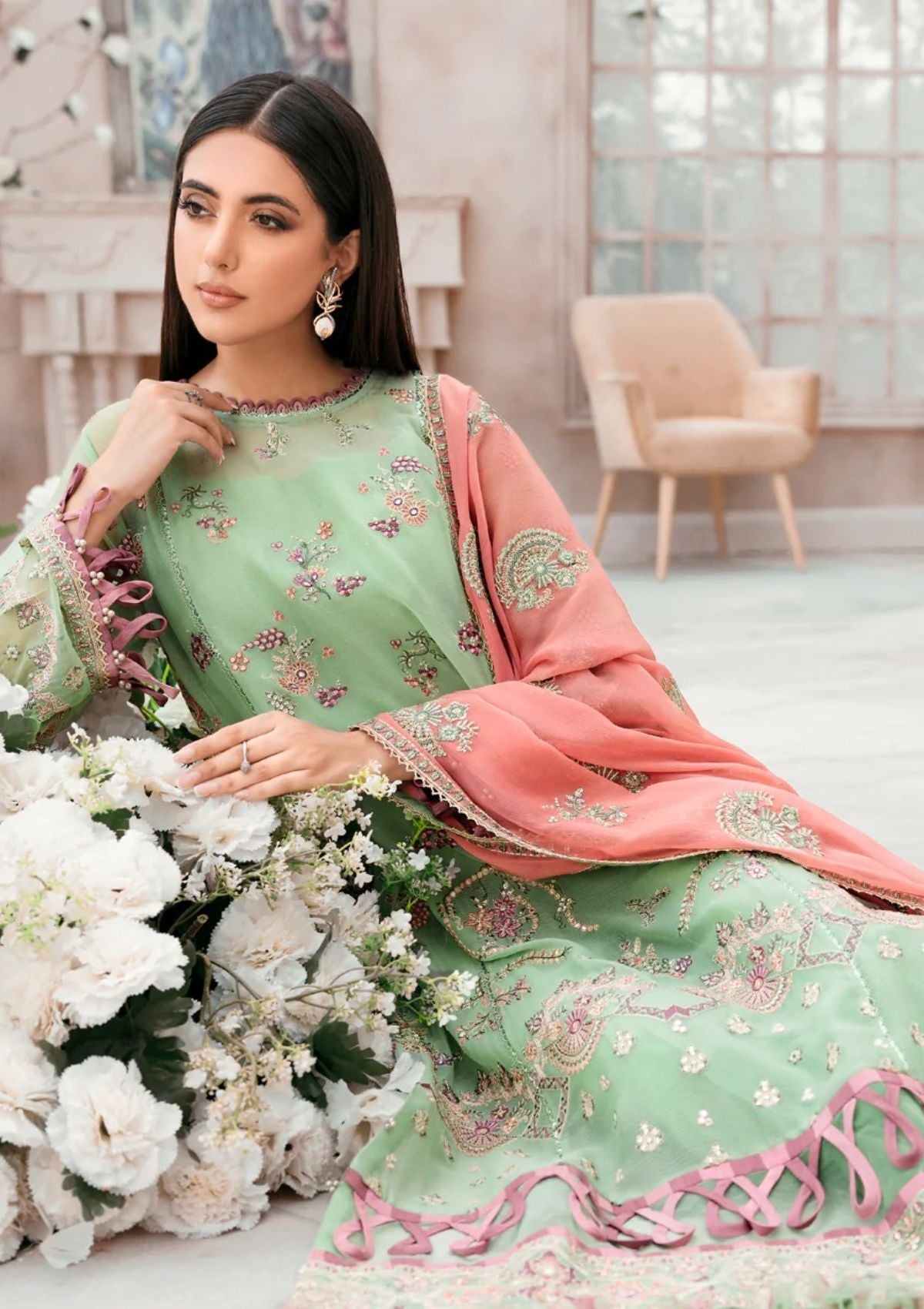 Formal Dress - Xenia - Mehfilen - CYRA - D#3 available at Saleem Fabrics Traditions