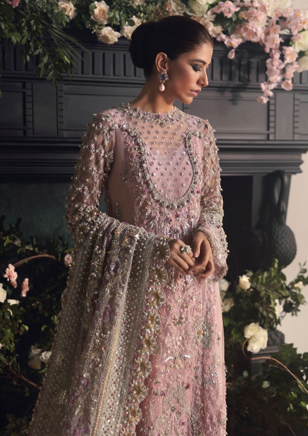 Formal Dress - Zaha - Gossamer - Autumn Edit - ELNAZ - ZC#7 available at Saleem Fabrics Traditions