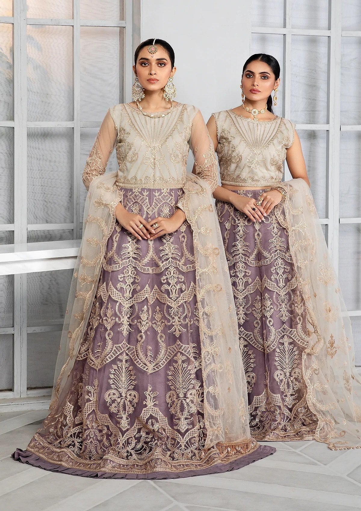 Formal Dress - Zarif - Bahaar - MAUVE - ZB#1 available at Saleem Fabrics Traditions