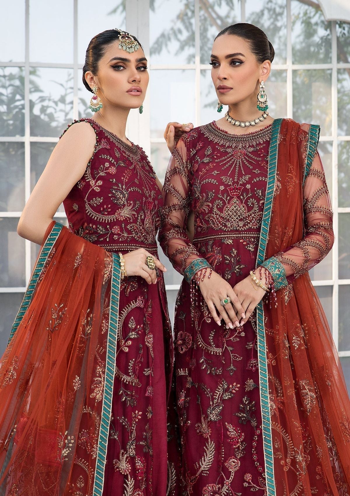 Formal Dress - Zarif - De Luxury - Chiffon - ZDL#01 (Rouche) available at Saleem Fabrics Traditions