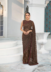 Formal Dress - Zarif - De Luxury - Chiffon - ZDL#05 (Hazel Wood) available at Saleem Fabrics Traditions