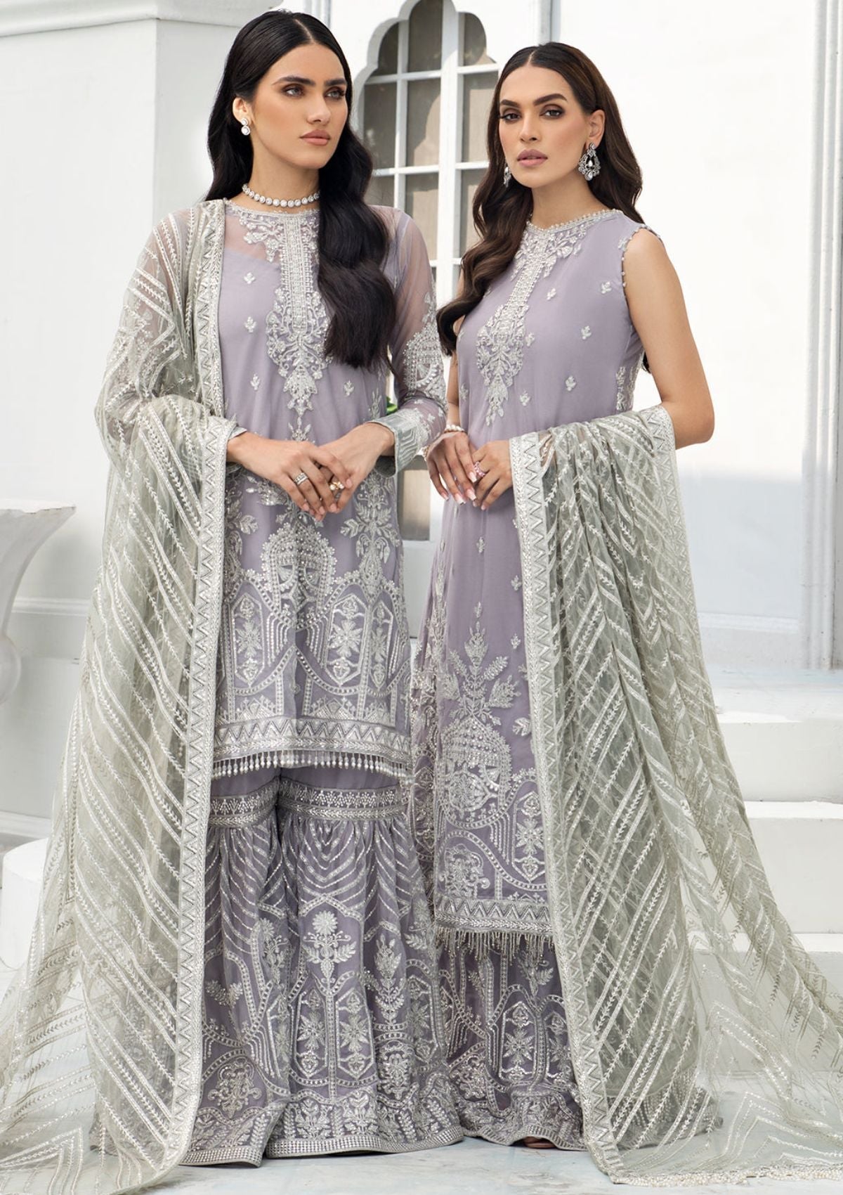 Formal Dress - Zarif - De Luxury - Chiffon - ZDL#06 (Meryl) available at Saleem Fabrics Traditions