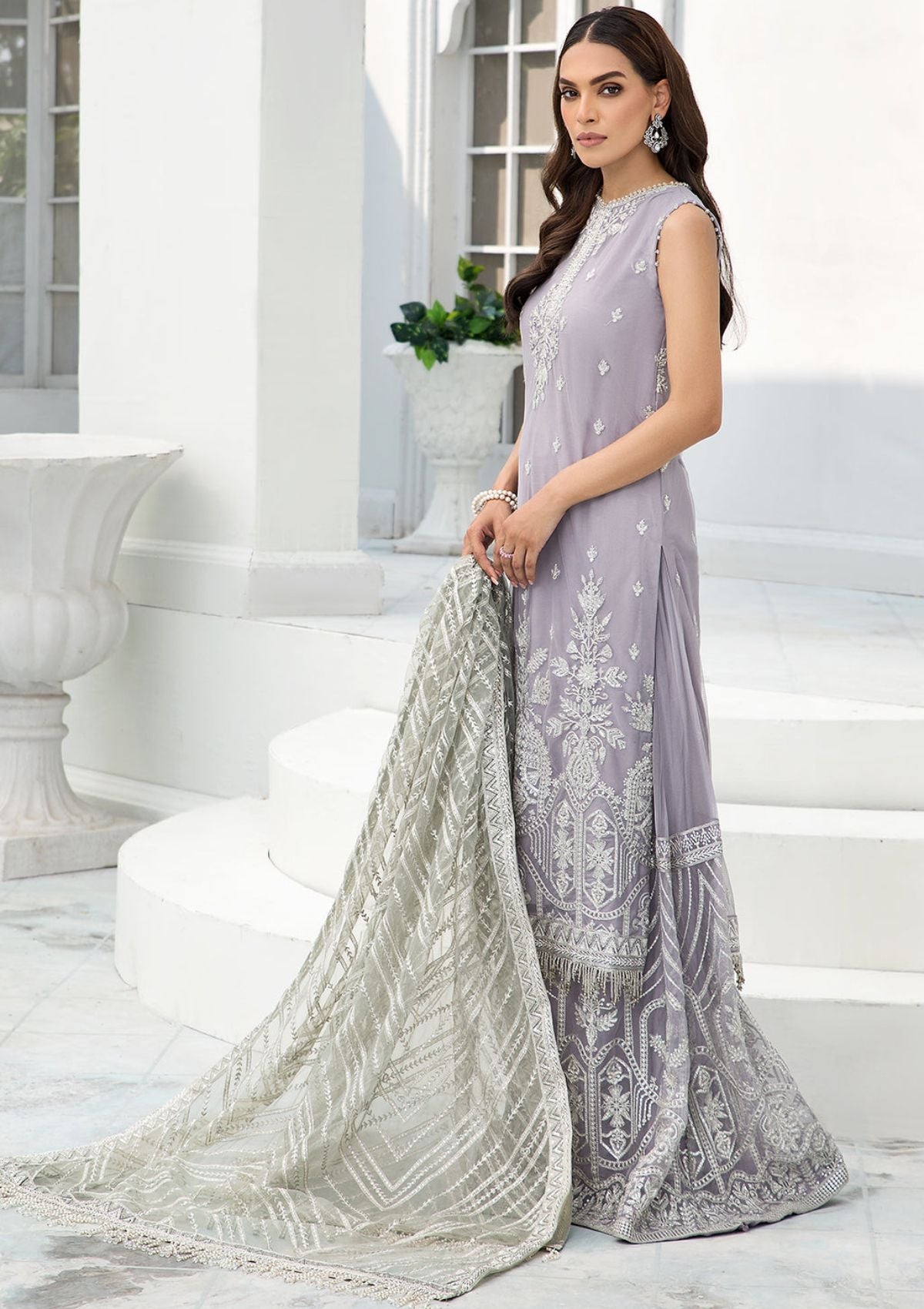 Formal Dress - Zarif - De Luxury - Chiffon - ZDL#06 (Meryl) available at Saleem Fabrics Traditions