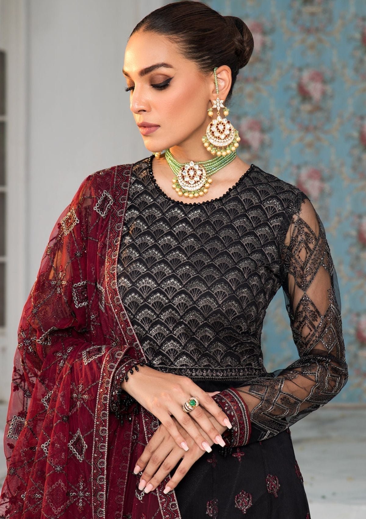 Formal Dress - Zarif - De Luxury - Chiffon - ZDL#07 (Salena) available at Saleem Fabrics Traditions