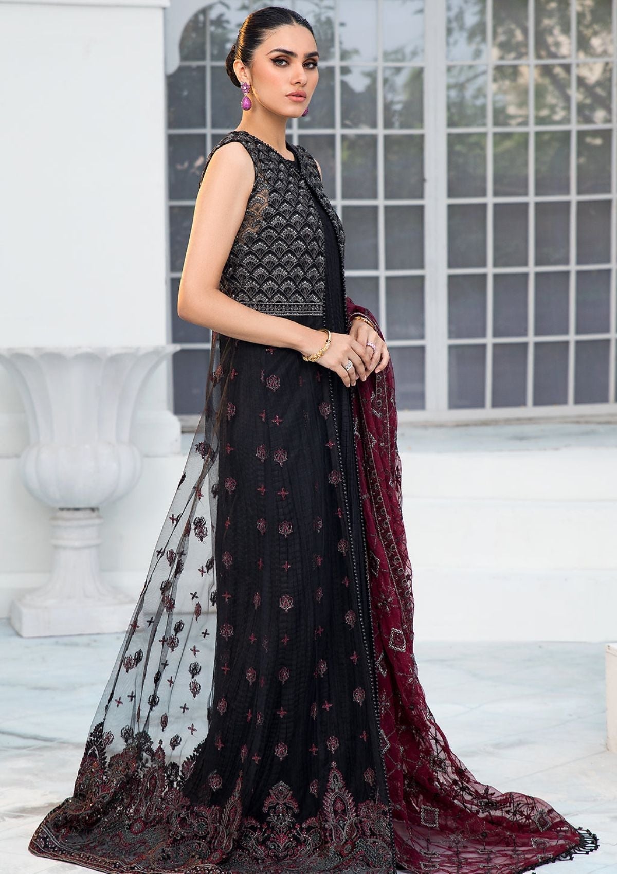 Formal Dress - Zarif - De Luxury - Chiffon - ZDL#07 (Salena) available at Saleem Fabrics Traditions