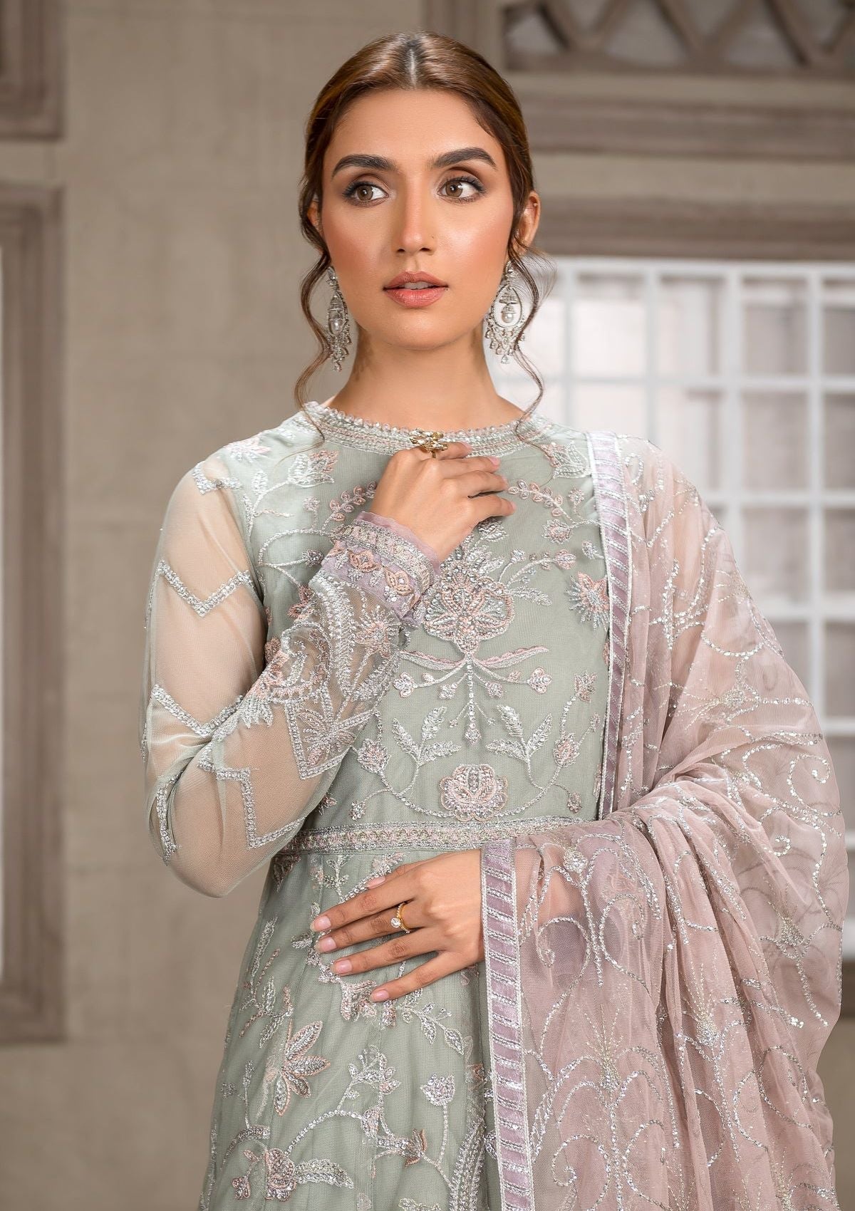 Formal Dress - Zarif - Falak - Festive - ZF#01 (BLOSSOM) available at Saleem Fabrics Traditions