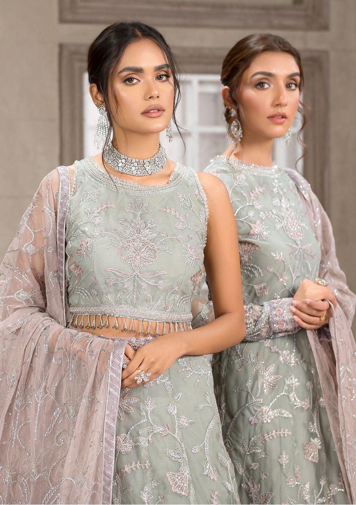 Formal Dress - Zarif - Falak - Festive - ZF#01 (BLOSSOM) available at Saleem Fabrics Traditions
