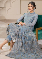 Formal Dress - Zarif - Falak - Festive - ZF#05 (Blue Bell) available at Saleem Fabrics Traditions