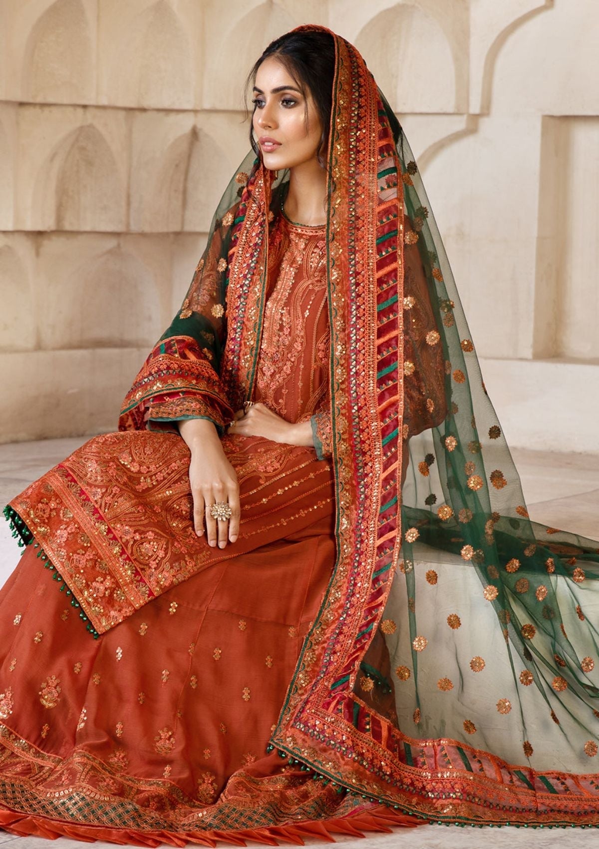 Formal Dress - Zarif - Gulzaar - Festive - ZFG#02 (MERIGOLD) available at Saleem Fabrics Traditions